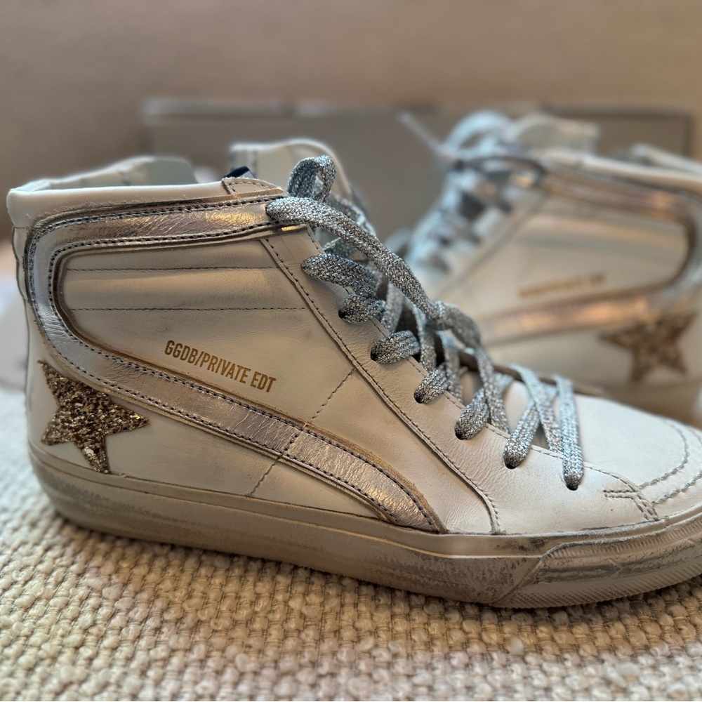 Golden Goose Slide High Top White/Gold